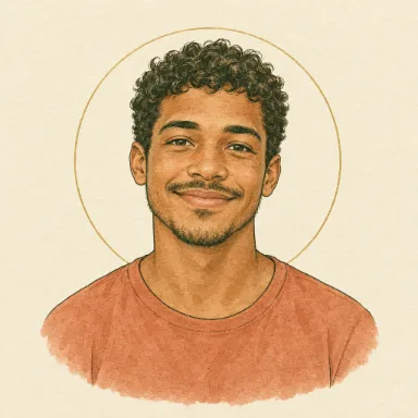 Homem de cabelo cacheado